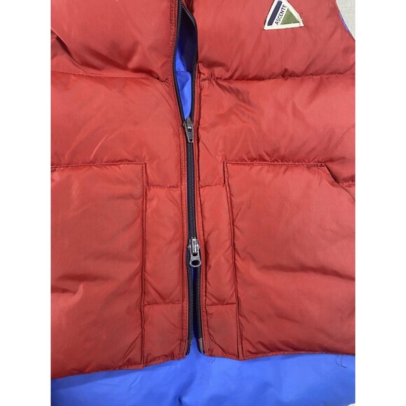 Vintage Ascente Down Puffer Vest Mens Small Red Blue Outdoor Ski Puffy 80s USA - Picture 11 of 14